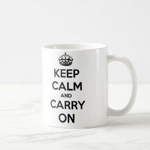 Håll lugn och bär på (den svartvita) muggen, kaffemugg