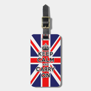 håll lugn och bär på facklig jackflagga bagagebricka