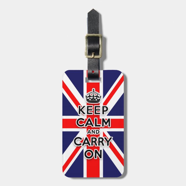 håll lugn och bär på facklig jackflagga bagagebricka (Vertikal Framsida)