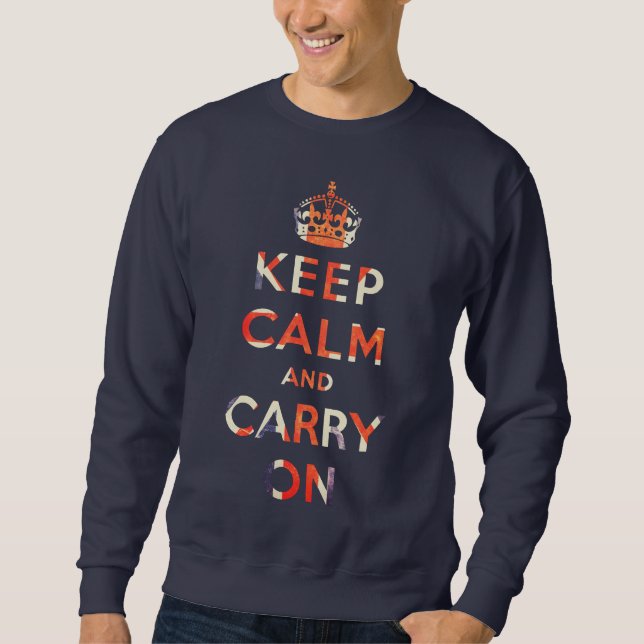 håll lugn och bär på facklig jackflagga sweatshirt (Framsida)