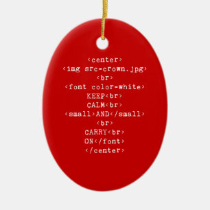 Håll lugn och bär på html (i någon färg) julgransprydnad keramik