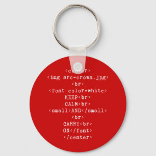 Håll lugn och bär på html (i någon färg) nyckelring