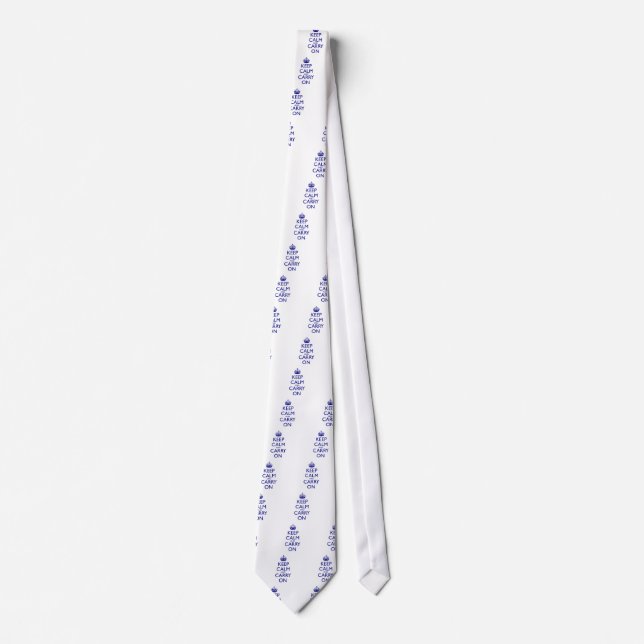 Håll lugn och bär på marinblå text slips (Framsida)