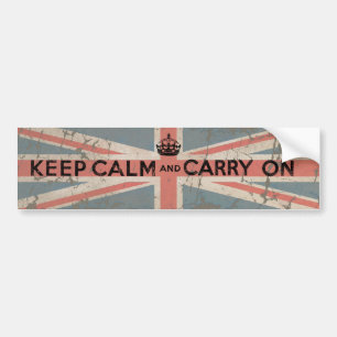 Håll lugn och bär på med UK-flagga Bildekal