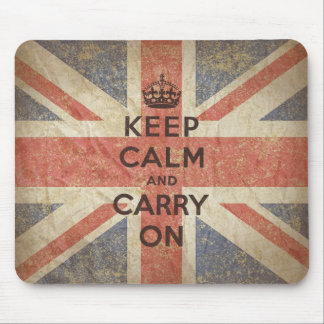 Håll lugn och bär på med UK-flagga Musmatta