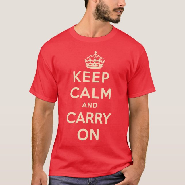 Håll lugn och bär på tee shirt (Framsida)