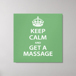 Håll lugn och boka en massage canvastryck