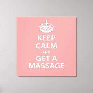 Håll lugn och boka en massage canvastryck