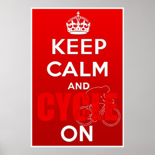 Håll lugn och cykla på brittiskt cykla poster