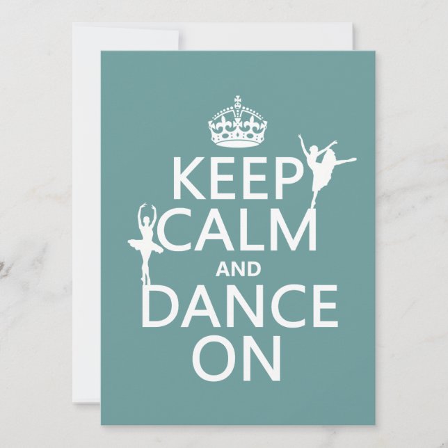 Håll lugn och dansa på (balett) (alla färger) inbjudningar (Framsida)