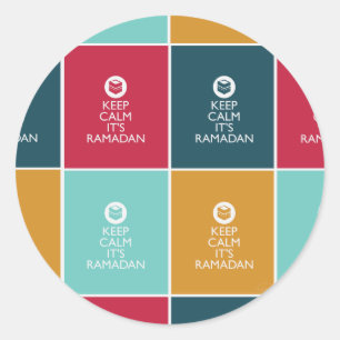håll lugn och dess ramadan - allt färgar runt klistermärke