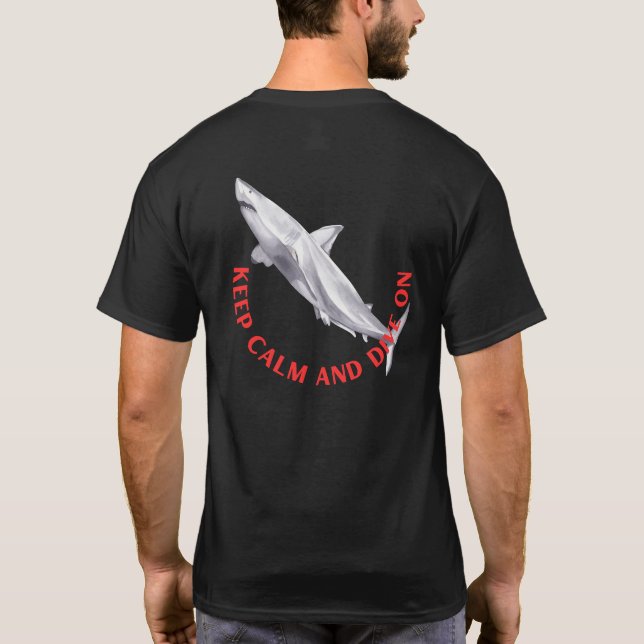Håll lugn och dyka ett t shirt (Baksida)