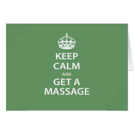 Håll lugn och få en massage hälsningskort