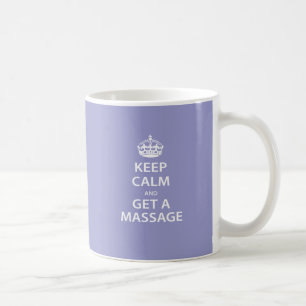 Håll lugn och få en massage kaffemugg