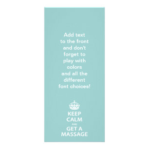 Håll lugn och få en massage reklamkort