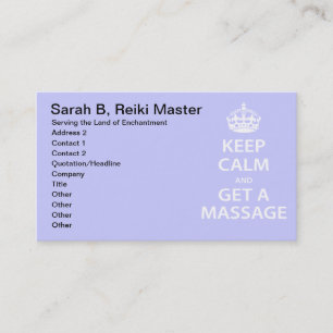 Håll lugn och få en massage tidsbeställning kort