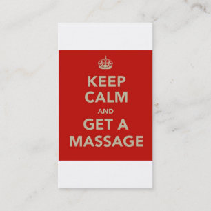 håll lugn och få en massage visitkort