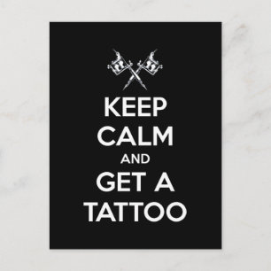 Håll lugn och få en tatuering vykort