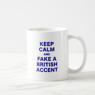 Håll lugn och fejka en brittisk brytning kaffemugg