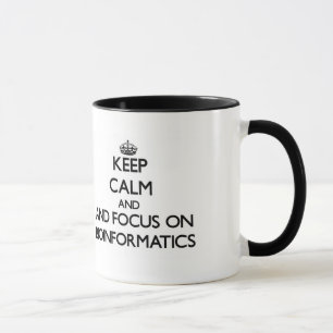 Håll lugn och fokusera på Bioinformatics Mugg
