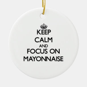 Håll lugn och fokusera på Mayonnaise Julgransprydnad Keramik