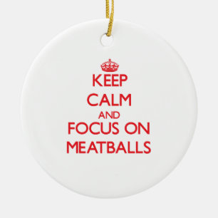 Håll lugn och fokusera på Meatballs Julgransprydnad Keramik