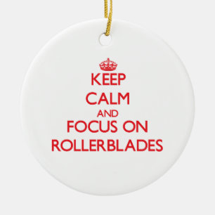 Håll lugn och fokusera på Rollerblades Julgransprydnad Keramik