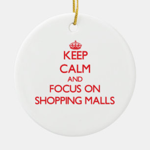 Håll lugn och fokusera på shoppinggallerier julgransprydnad keramik