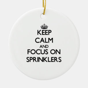 Håll lugn och fokusera på Sprinklers Julgransprydnad Keramik