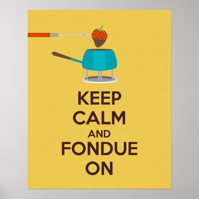 Håll lugn och fondue på affischtryck poster (Framsidan)