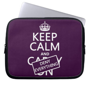 Håll lugn och förneka allt - allt färger laptop sleeve