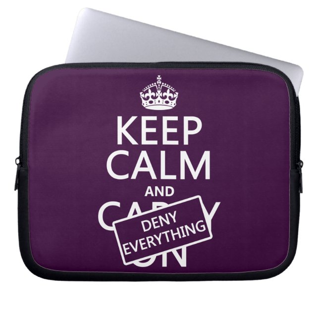 Håll lugn och förneka allt - allt färger laptop sleeve (Framsidan)