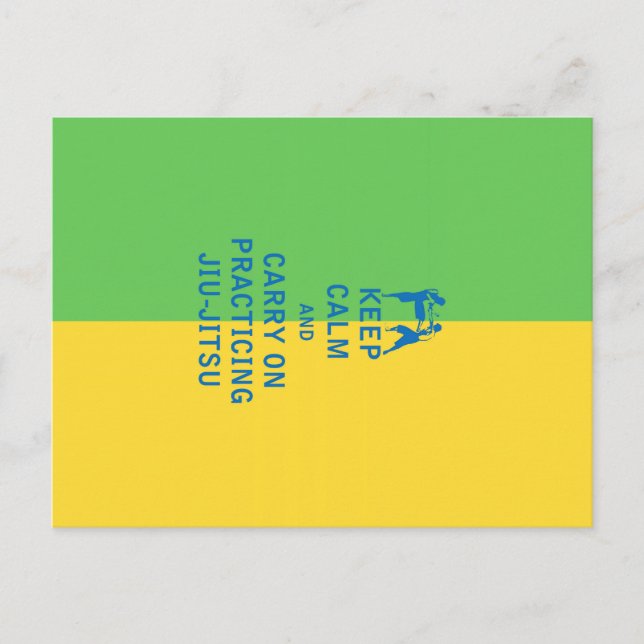 Håll lugn och fortsätt att utöva Jiu-Jitsu Vykort (Framsida)