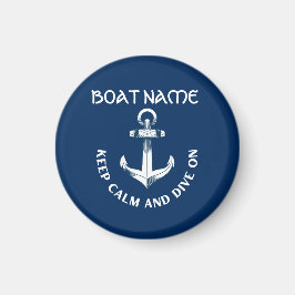 Håll lugn och fortsätt dyka, Ankar marinblå Magnet