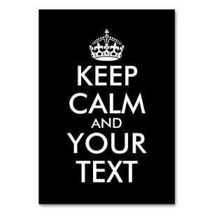 Håll lugn och fortsätt - Skapa dig själv Bordsnummer