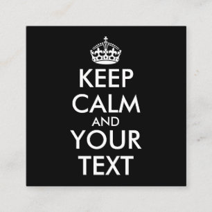 Håll lugn och fortsätt - Skapa dig själv Fyrkantigt Visitkort