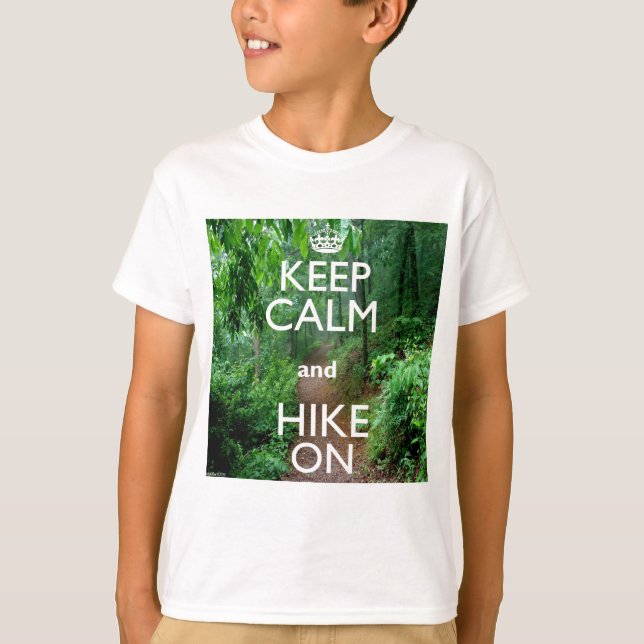 Håll lugn och fortsätt vandra t-shirt (Framsida)