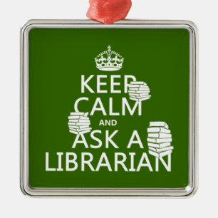 Håll lugn och fråga en bibliotekarie (någon fä julgransprydnad metall