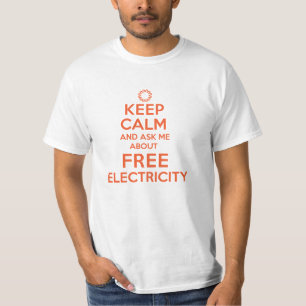 Håll lugn och fråga mig om fri elektricitetsAmbi T-shirt