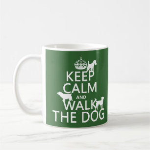 Håll lugn och gå hunden - allt färgar kaffemugg