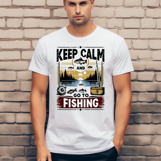 Håll lugn och gå på fiske  t shirt (Skapare uppladdad)