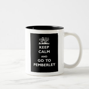 Håll lugn och gå till Pemberley Två-Tonad Mugg