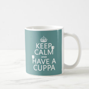Håll lugn och ha en Cuppa - allt färgar Kaffemugg