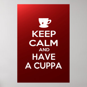 Håll lugn och ha en Cuppa Poster