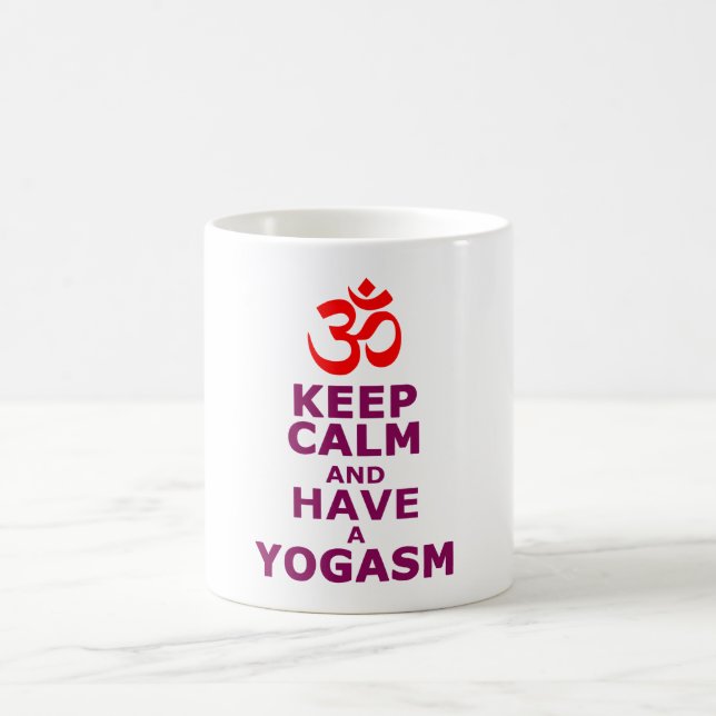 Håll lugn och ha en yoga sm kaffemugg (Center)