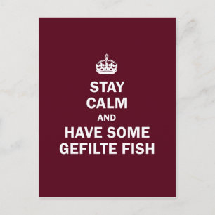 Håll lugn och ha någon Gefilte fisk Vykort