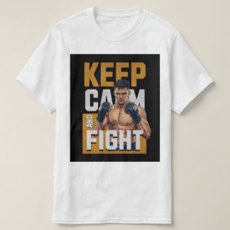 Håll lugn och kämpa T-shirt – MMA Fighter Tee