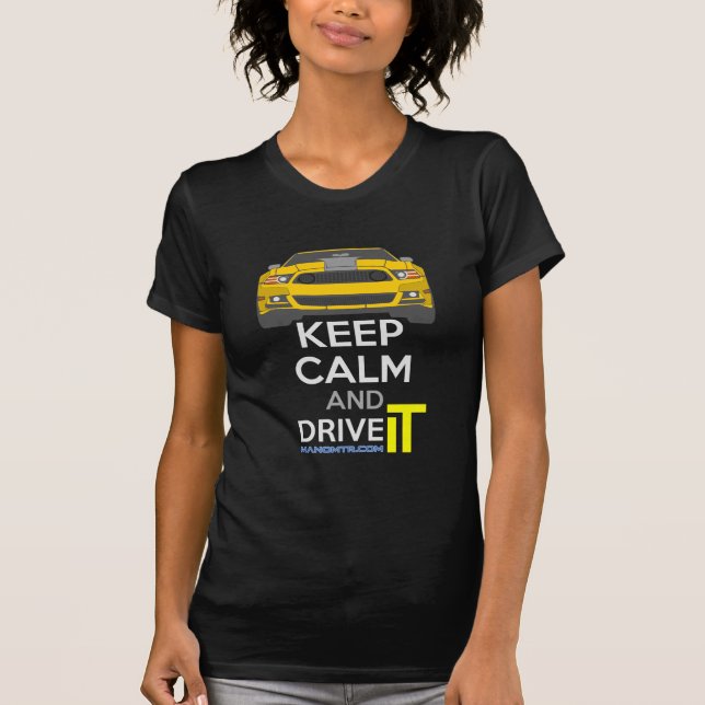 Håll lugn och kör DEN - torsk. Mustang302Boss Tee Shirt (Framsida)