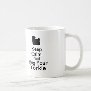 Håll lugn och krama din Yorkie mugg