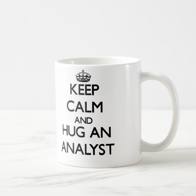 Håll lugn och krama en analytiker kaffemugg (Höger)